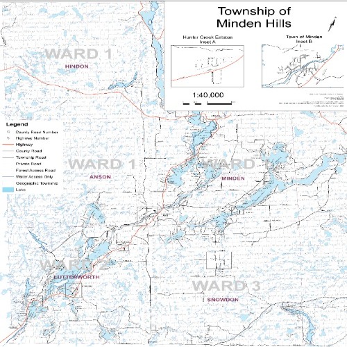 Wards all of Township of Minden Hills map